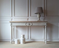 French style carved wooden console table distress finish, wooden. Many sizes.