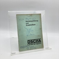 Oscha Tow Wagon Spare Parts List Operating Manual 1969