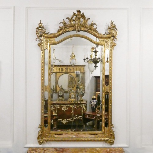 Antique gilt wall mirror - gilt, large