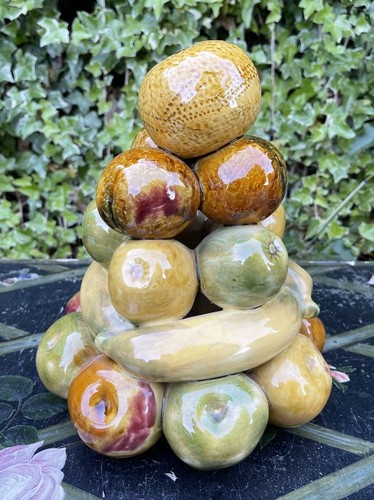 Vintage majolica pottery - pottery, fruit