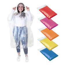 6x Disposable Emergency Raincoat Waterproof Poncho Rain Festivals Camping Hiking