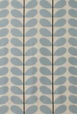 Designer Orla Kiely Two Colour Stem Powder Blue Cotton Curtain Upholstery Fabric