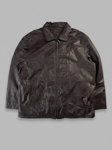 Vintage 90s brown real leather - 90s,