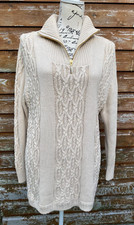 Ladies Cream Pullover M UK 14 Escada Sport 42 Alpaca Cotton Sweater Jumper Aran