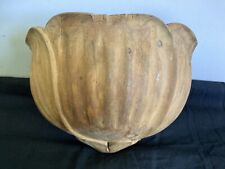 Vintage Wooden Wall Sconce * Tulip shaped * Pocket *  Hand Carved