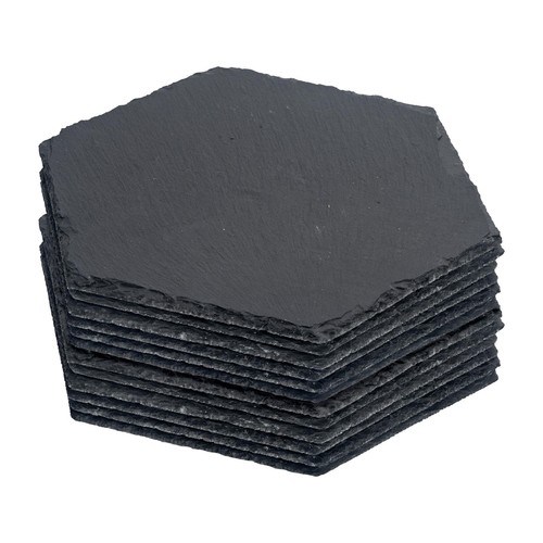 Hexagon slate placemats 30cm - hexagon,