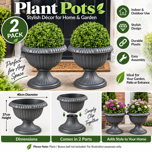 Large plastic urn planter - large,