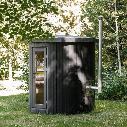 Person barrel sauna - person, |