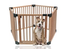 Bettacare Wooden Dog Pen, Pentagon, 5 x 80cm, Natural Wood, 76cm High