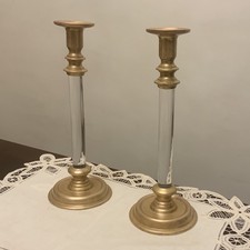 Pair Of Brass and Lucite