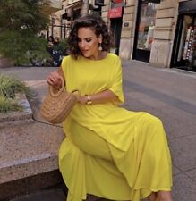 BNWT ZARA LIMITED EDITION YELLOW LONG KNIT CAPE DRESS SIZE S