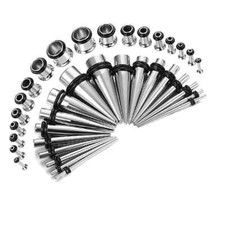 A Pair Ear Piercing Steel Ear Tapers Expander Stretching Ear Stretchers Plugs