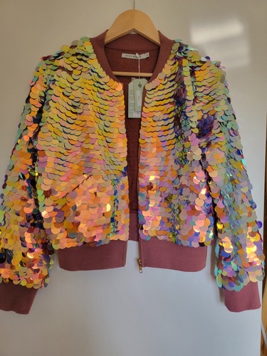 Bnwt rosa bloom sequin bomber - bnwt,