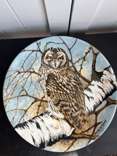 COALPORT FINE BONE CHINA "SHORT EARED OWL" BY MICHAEL B. SAWBY COLLECTORS PLATE.