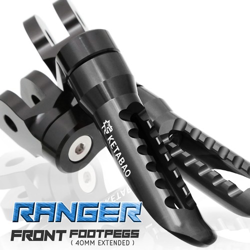 Black ranger front foot pegs - front,