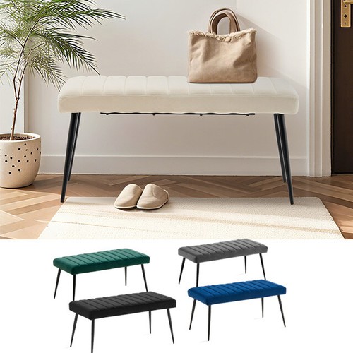 Velvet padded bed bench - bed,