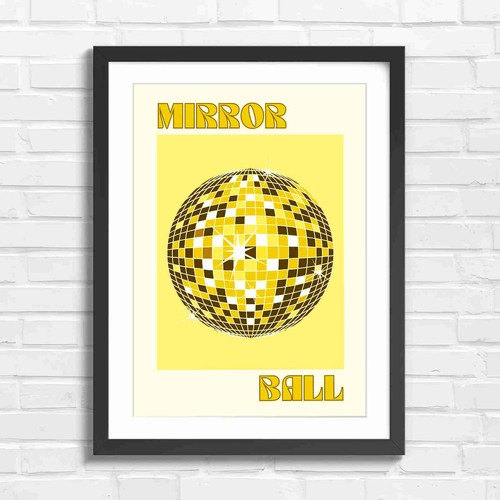 Disco mirror ball pop art - disco,