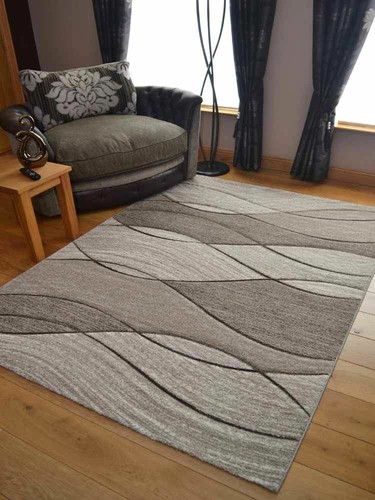 Beige rug abstract - rug, waves
