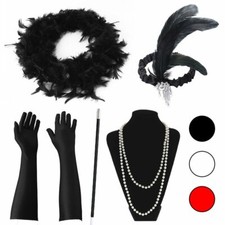 Ladies Gatsby FLAPPER Fancy Dress 20s Charleston Costume outfit Accessories