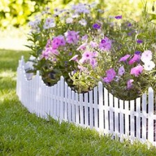 Flexible Garden Lawn Grass Edging Picket Border Panel Wooden Effect Wall Fence 