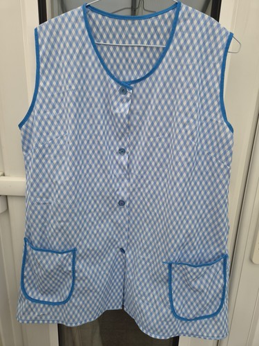 Vintage 70s blue gingham - blue, nylon