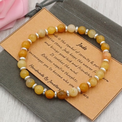 Yellow jade bracelet stretch - yellow,