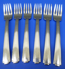 6 - Oneida ETAGE Glossy Stainless USA Flatware 7" SALAD FORKS