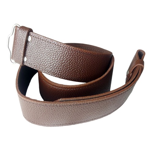 Brown leather kilt belt - brown,