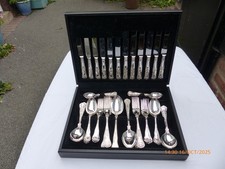 44 PIECE SILVER PLATE KINGS PATTERN CUTLERY CANTEEN SET