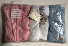 VINTAGE 5 X Ribbed Cotton High Waist Full Briefs Panties Knickers UK 16/18