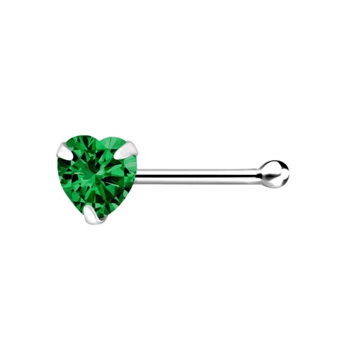 Emerald green heart short - green, cz