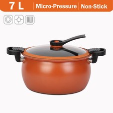 7L Iron Micro Pressure Cooker Soup Pot Non-Stick Stock Pot With Glass Lid