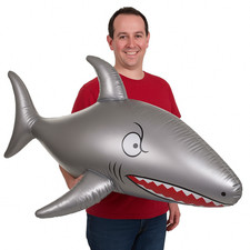LARGE 90cm INFLATABLE BLOW UP SHARK JAWS NOVELTY POOL BEACH FLOATING PARTY TOY