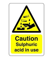 Caution sulphuric acid in use