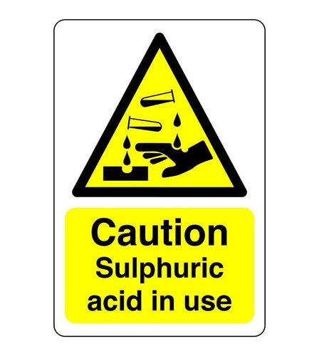 Caution sulphuric acid use - sulphuric, in