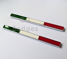 2 Italy Flag Chrome Strip Side Wing Fenders Car Badges for Alfa Romeo Giulia GTV