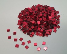 200 pieces, Red Ruby Glass Mirror Tiles, Approx 5 x 5 mm, 1.8mm Thick, Art&Craft