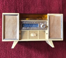 Vintage Music Box, radio & record player, plays Swan Lake