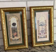 2 Pier One Imports framed topiary water color pictures 5x10