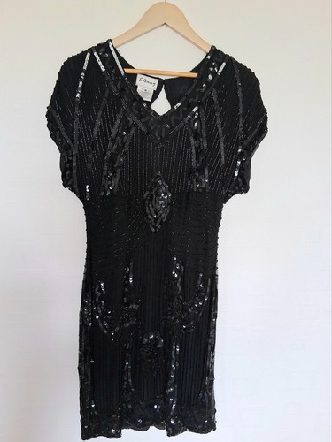 Vintage beaded silk dress - vintage,