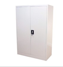 Metal Storage Cabinet Office Filing Cabinet 2 Door Lockable Garage Tools 3-Shelf