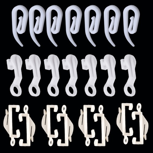 Plastic curtain hooks white - curtain,