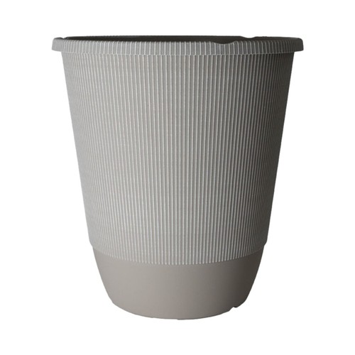 Round large grey plastic plant - round,