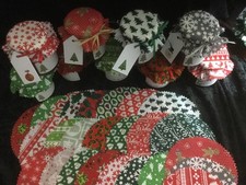 jam jar covers mixed fabric