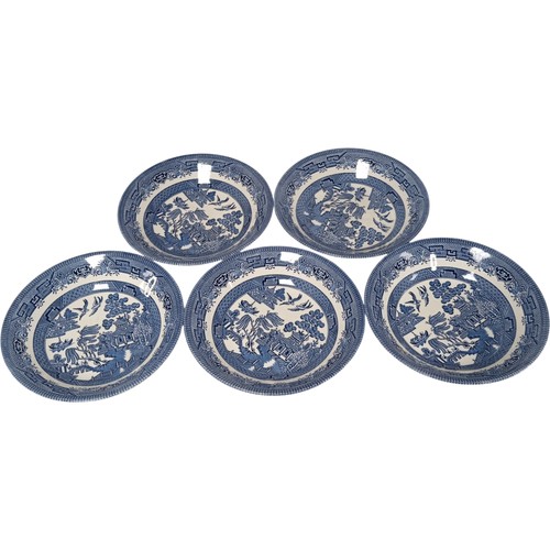 Blue willow pattern side - blue,