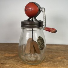 Vtg Blow Butter Churn Glass