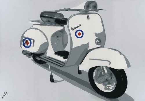 Iconic vespa popart print - iconic,