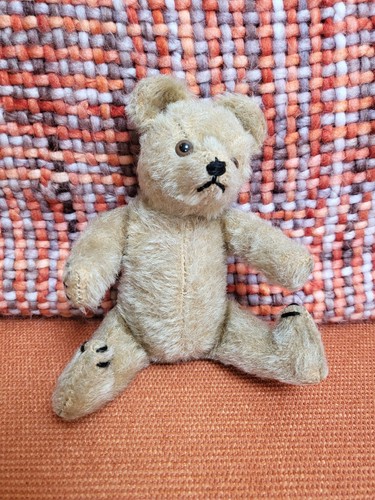 Vintage mohair bear 6in - bear, gold