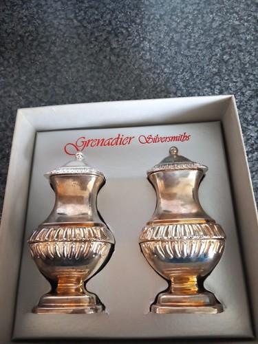 Silver plated grenadier cruet - silver,