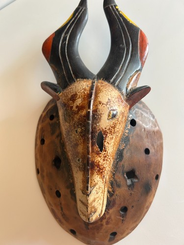 African wood mask - wood, antelope